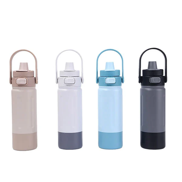 Sportflaska i rostfritt stål med handtag